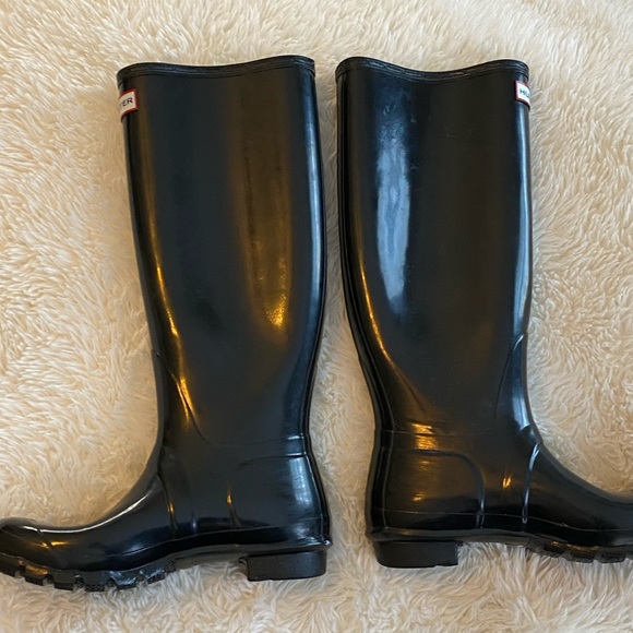 Black Glossy Hunter boots tall - Picture 3 of 6